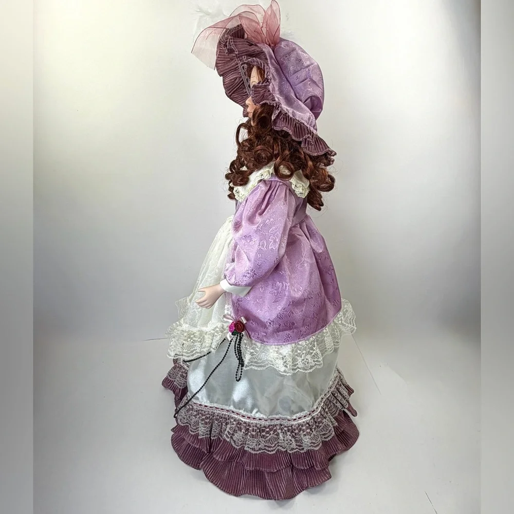 Vintage Style 27” Porcelain Doll Victorian Dress Cottagecore Decor - Picture 4 of 14